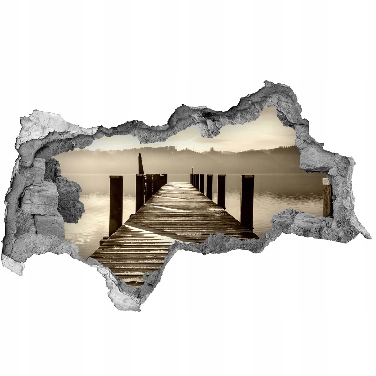 

Naklejka fototapeta 3D widok Drewniane molo 95x73