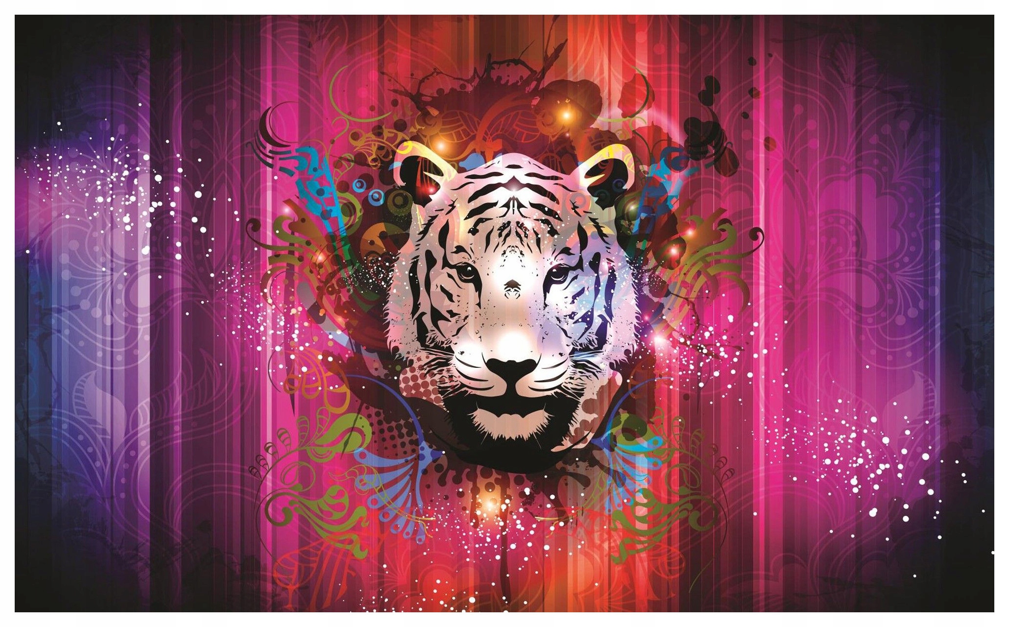 Fototapeta vliesový tiger psychedelická abstrakcia farieb 350x250 lepidlo