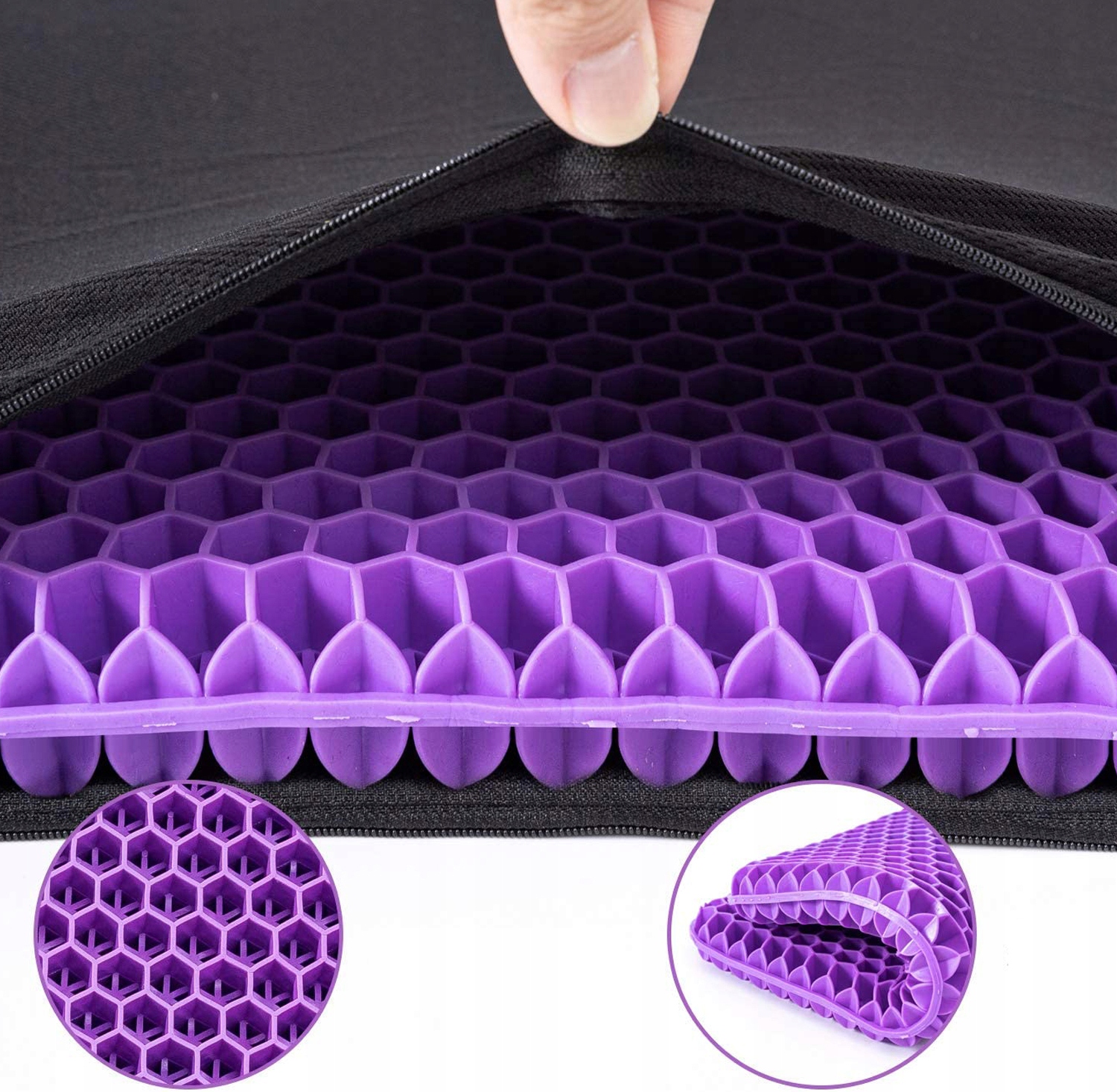 PODUSZKA ORTOPEDYCZNA ŻELOWA ANTYPOŚLIZGOWA NA KRZESŁO FOTEL 41X35 CM Długość 41 cm