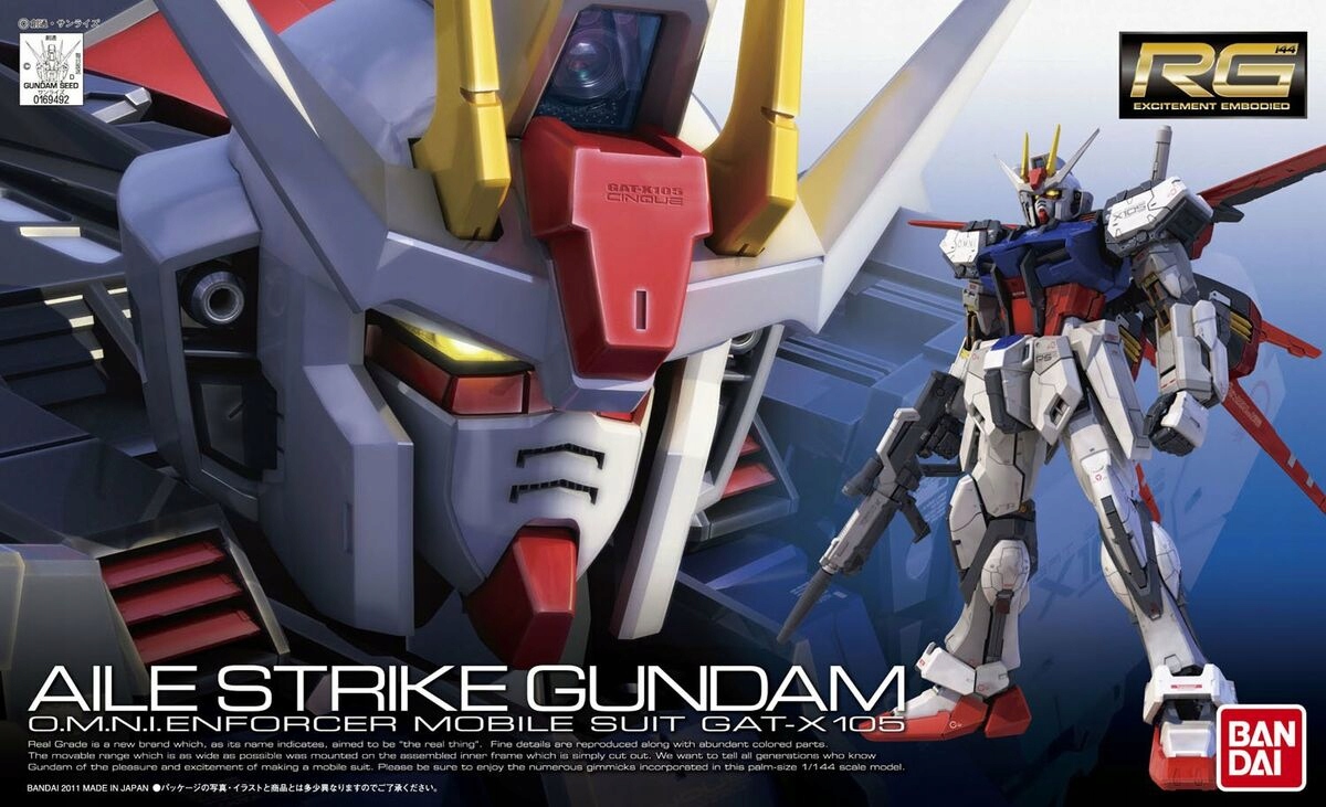 Gundam Rg 1/144 Aile Strike Gundam Bandai Model Ki
