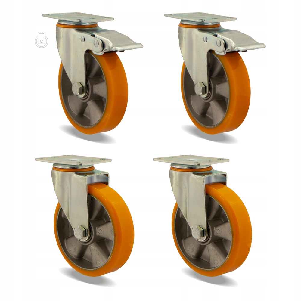 

12HALPU125K2 Koło fi 125 wózek regał komplet 4szt.