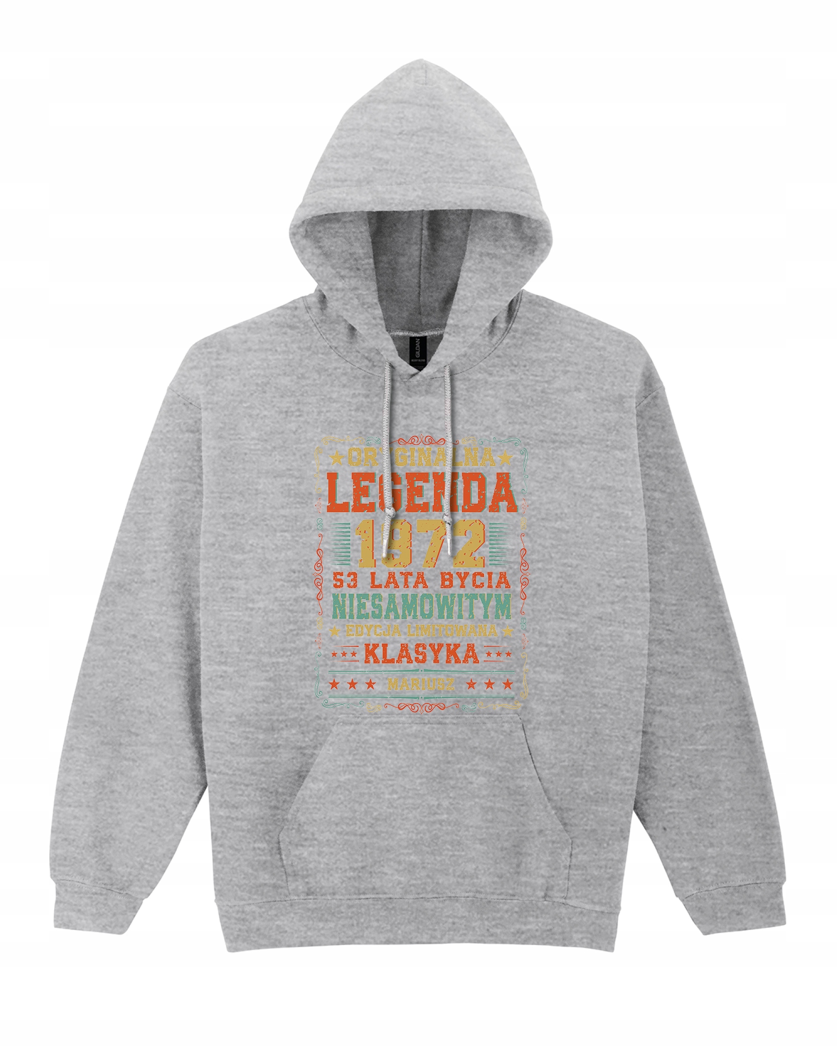 Mikina s kapucí Personalizovaná Narozeniny Legenda Klasika Šedá XL