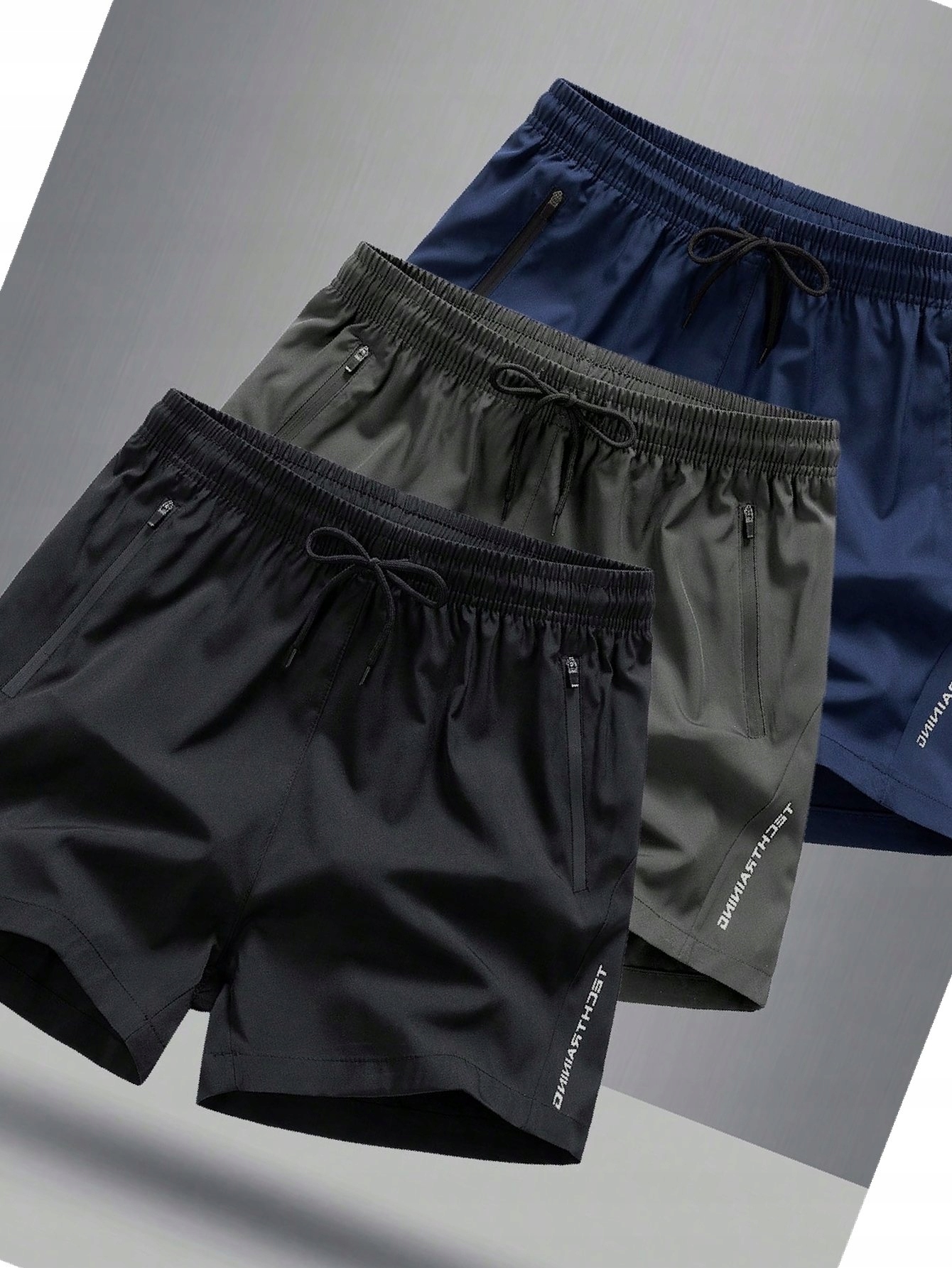Kraťasy s tréninkovými kapsami na zip, sportovní, 3 balení, velikost M