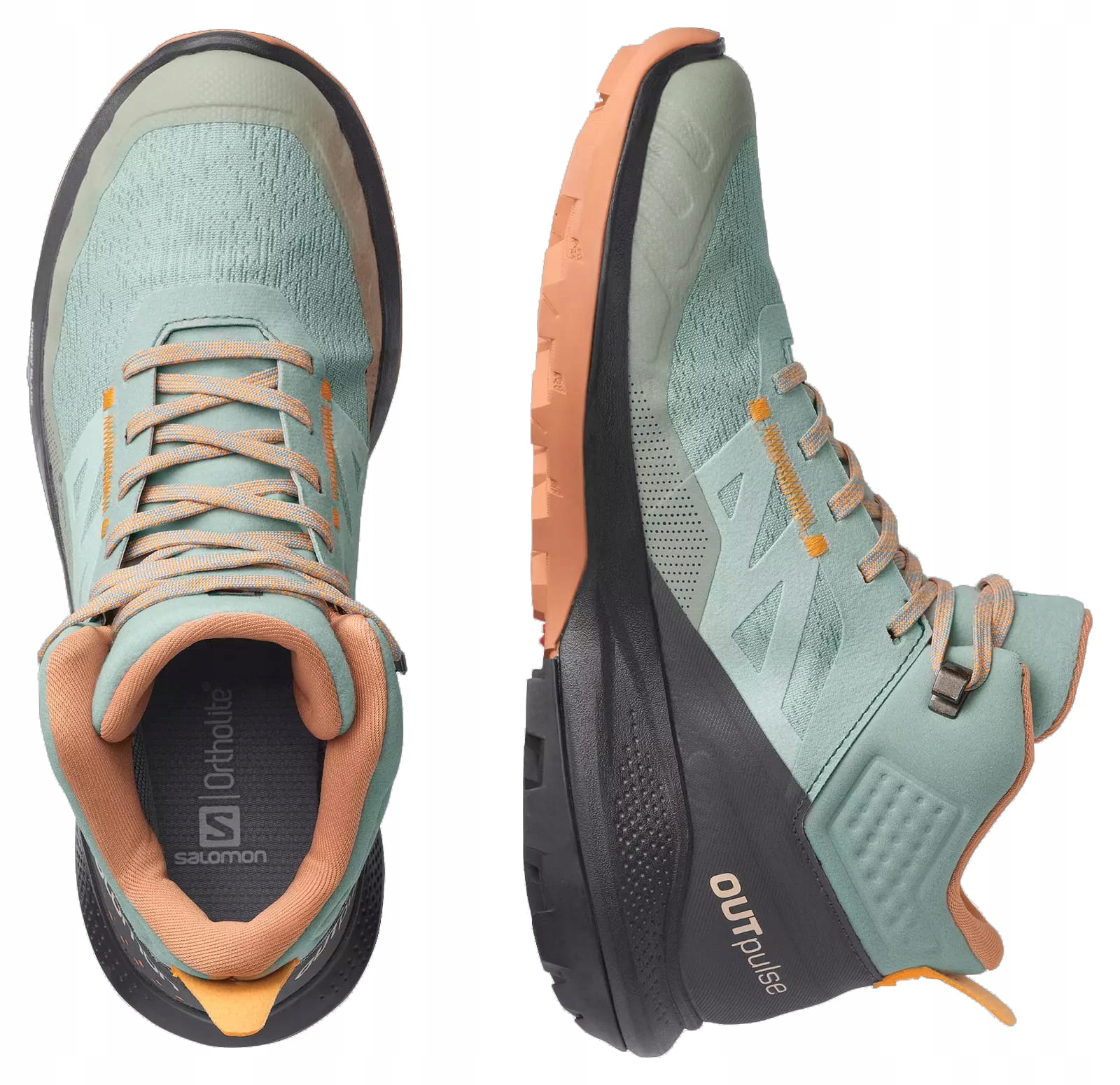 BUTY TREKKINGOWE TURYSTYCZNE DAMSKIE WYSOKIE SALOMON OUTpulse Mid GTX 37 Oryginalne opakowanie producenta pudełko