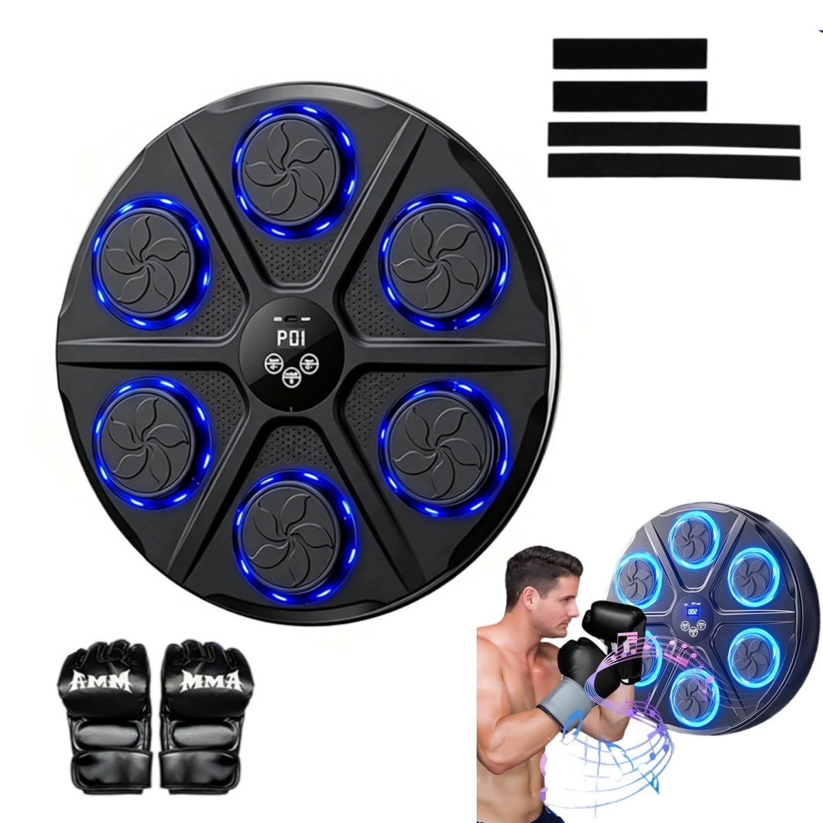 Elektronický boxerský trenažér s Bluetooth a rukavicemi