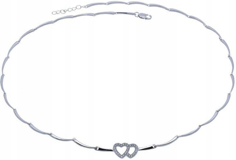 Stříbrný náhrdelník 925 srdíčka se zirkony, 9,00 g, módní vzor jako dárek