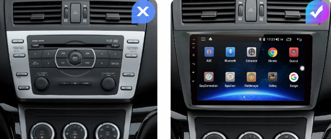RADIO ANDROID Mazda 6 II 2 NAWIGACJA DSP! Radio informacja RDS pasmo AM pasmo FM