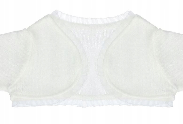 

Białe Bolerko z koronką 98cm Chrzest