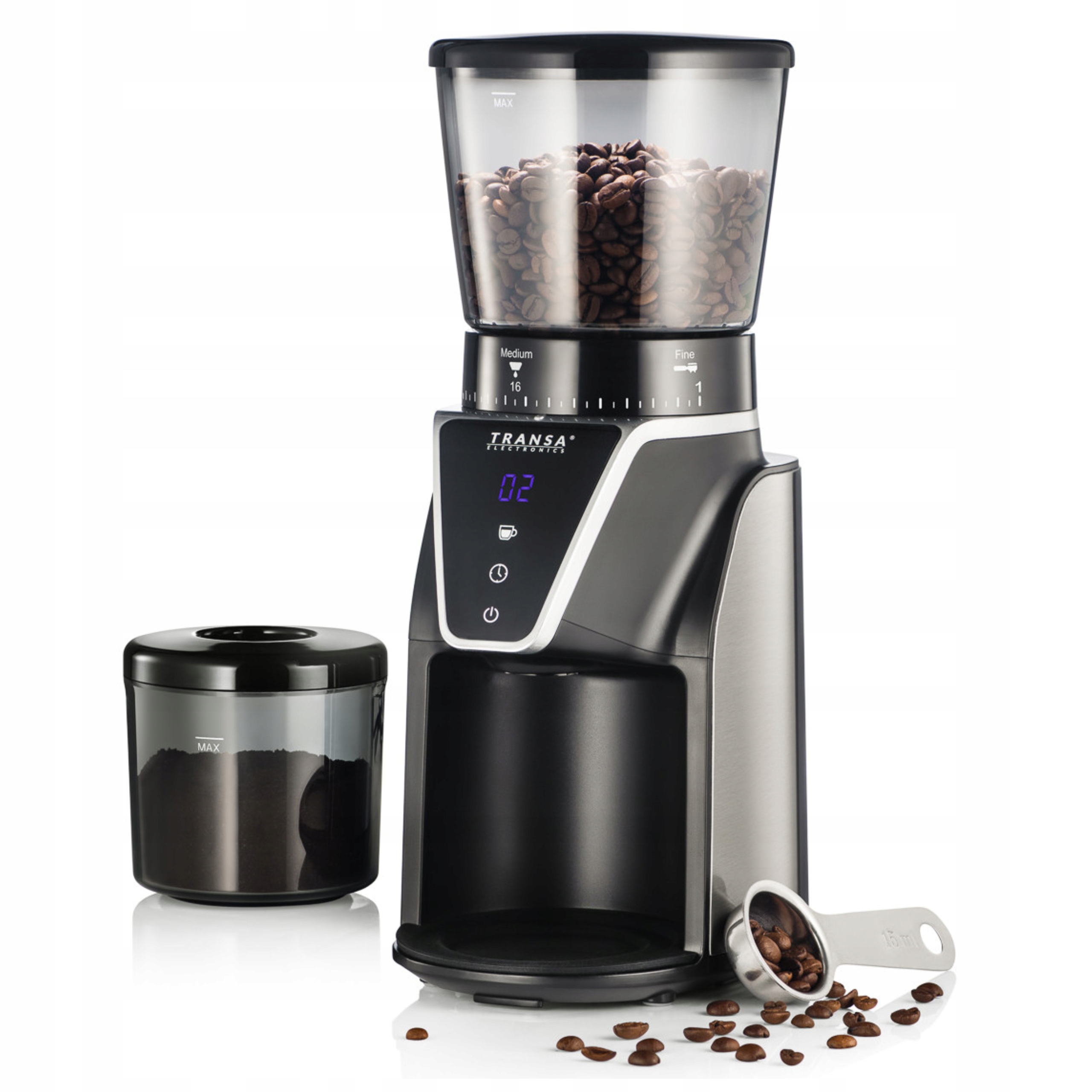 Młynek żarnowy do kawy elektryczny 31 Poziomów Stopnia Mielenia 165W