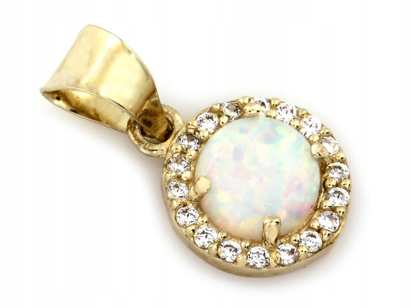 Zlatý přívěsek 585, dámská markýza s opálem jako dárek k řetízku 14k s