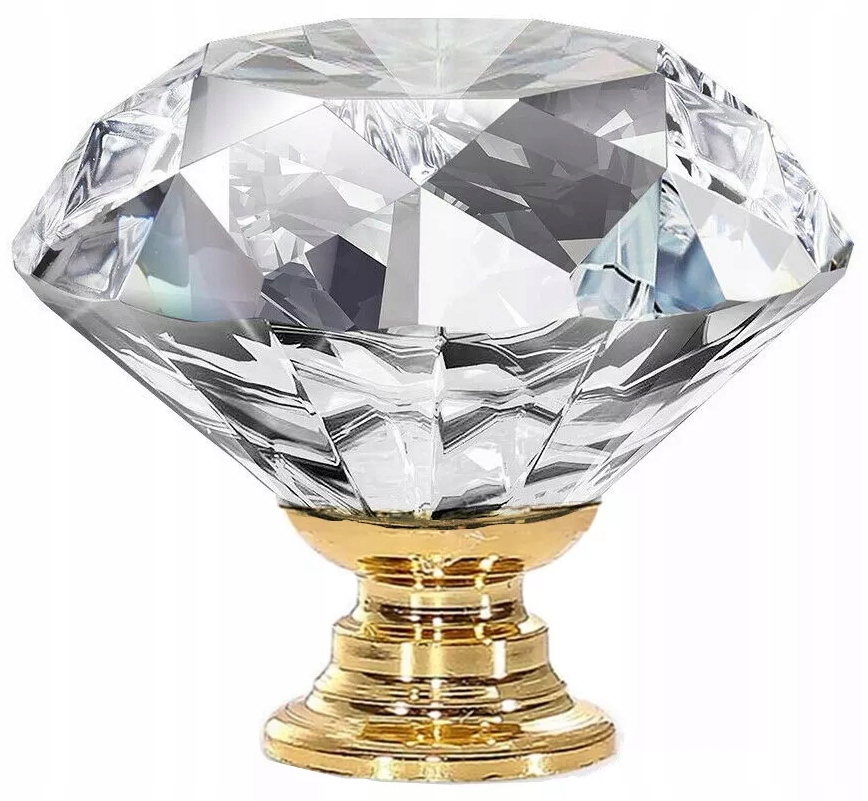 

Gałka Meblowa kryształowa Lotusia złota 30mm