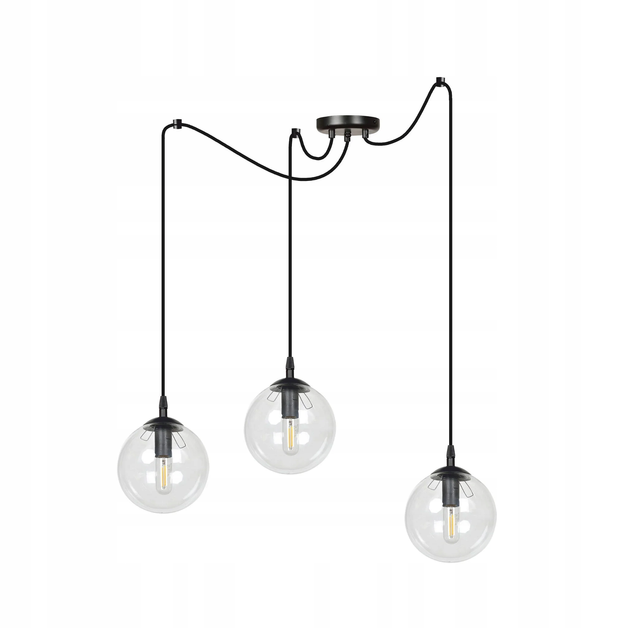 Závěsná lampa pavouk s průhlednými stínidly Emibig Gigi 3 x E14