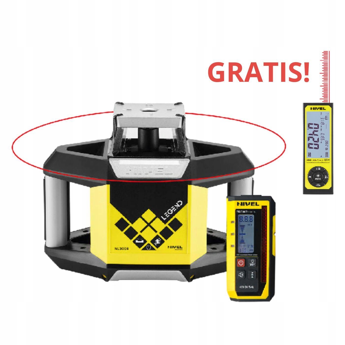 Niwelator Laserowy Nivel System NL300R + Dalmierz Gratis!