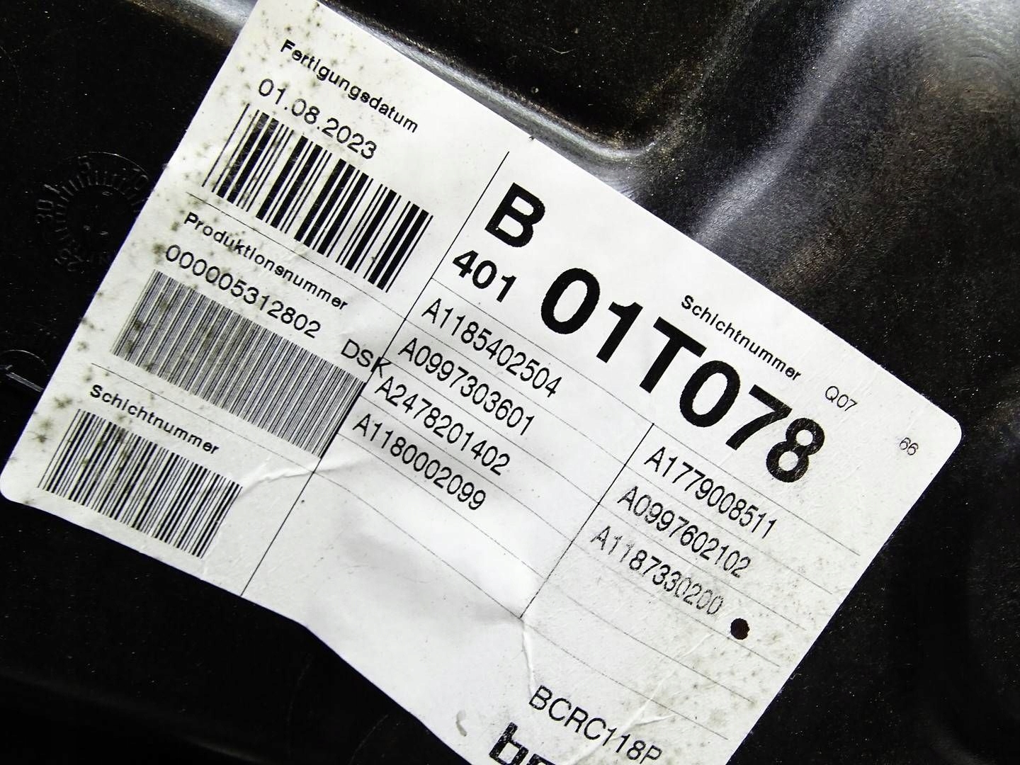 mechanism window regulator left rear part MERCEDES CLA W118