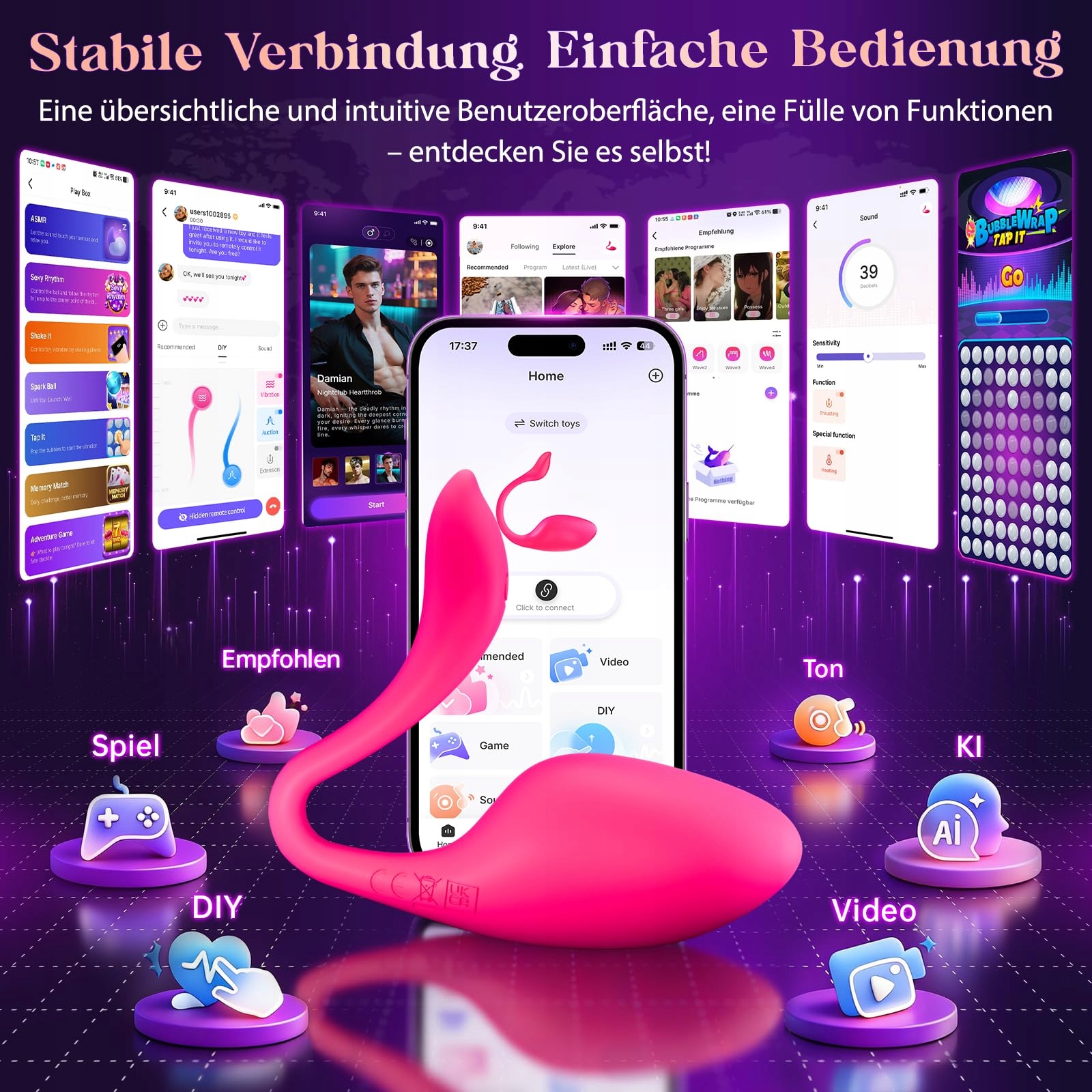 CACUOLA Wibrator Dla Kobiet I Par Z Aplikacją Cichy Wibrator Klitoris — miniatura 5