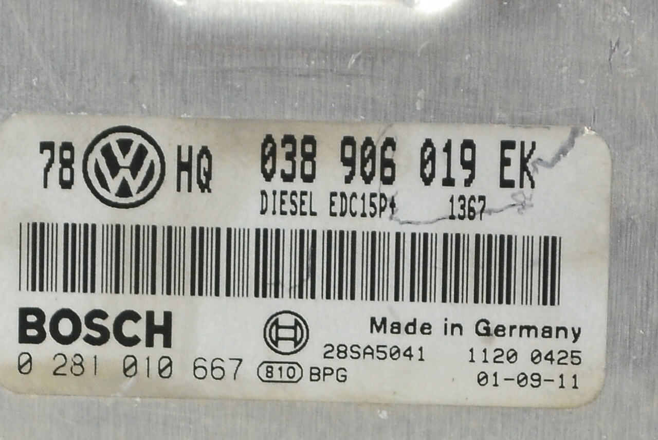 control unit computer of the engine VOLKSWAGEN VW PASSAT B5 1.9TDI 038906019EK