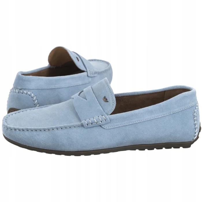 Pánské nazouvací polobotky Mokasíny Wojas Modré Semiš 10116-69
