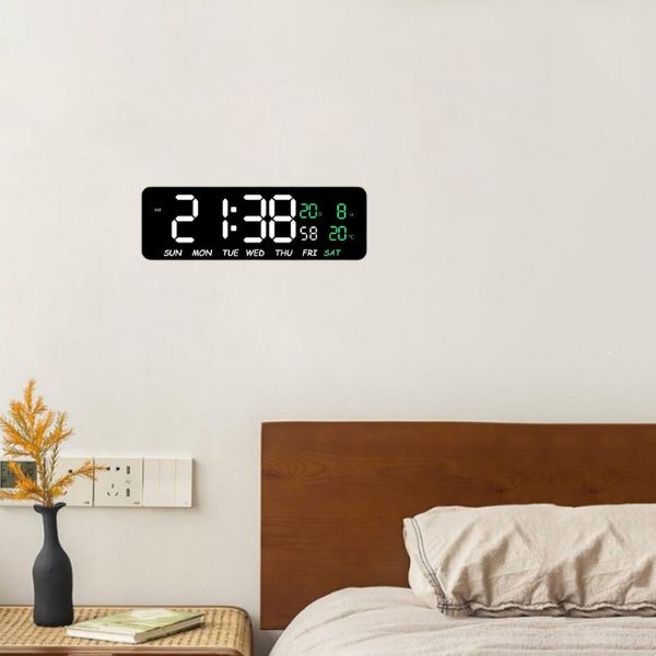 Duży cyfrowy zegar LED na biurko/ ścienny Data Temperatura Budzik Marka inna