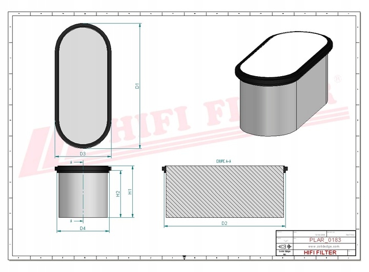 FILTR POWIETRZA WSTĘPNY Numer katalogowy części SA 17316