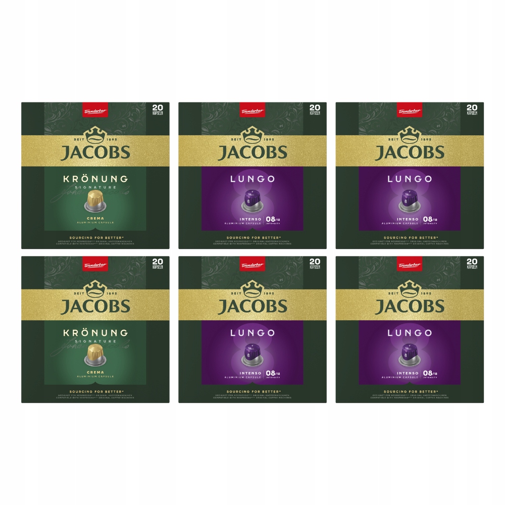 Kapsułki Jacobs do Nespresso(r)* Lungo Intenso, Kronung 6 opakowań