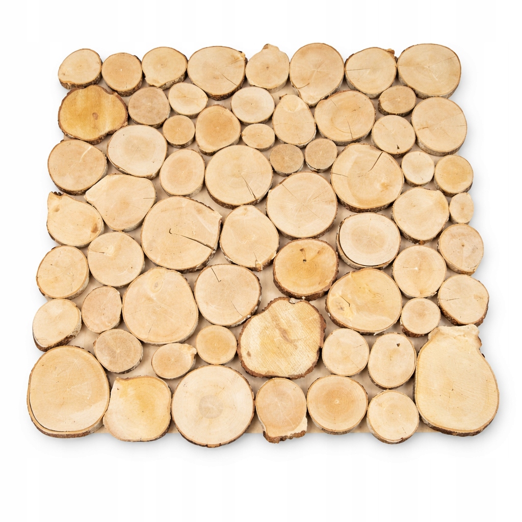 Dřevěné pláty bříza na zeď 1 m2 nebroušené surové Loft 8-16 cm sada