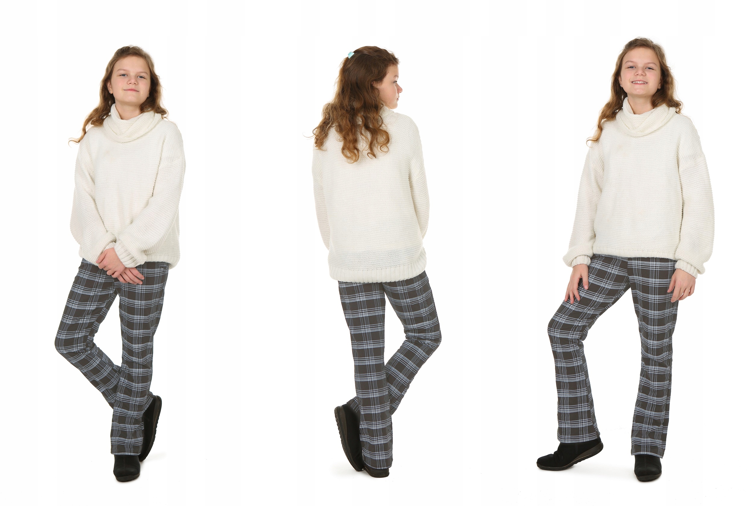 OCIEPLANE Spodnie Dzwony Kratka SUPER JAKOŚĆ r.128 Produkt PL Rozmiar 128