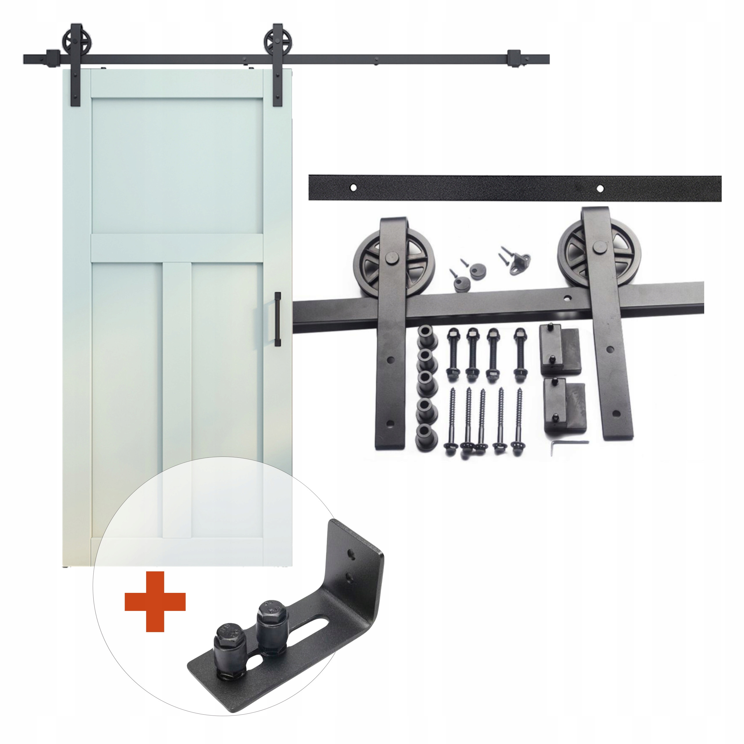 Sada pre posuvné dvere s spodnou vodiacou lištou Lofty, 2 m, vzor Veľké Kolo