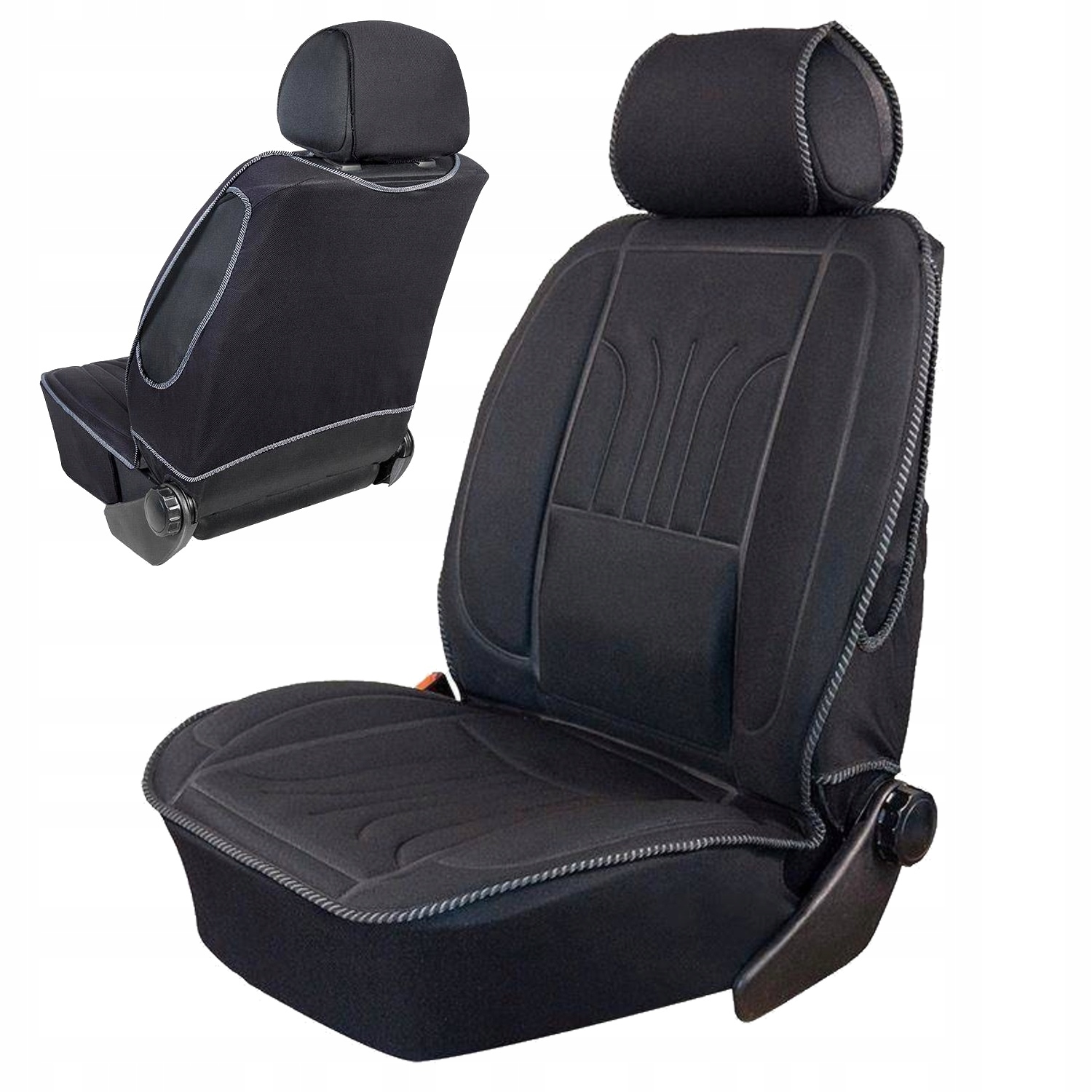 Ergonomiczna Tłoczona Mata Uniwersalna Ochronna Na Fotel Samochodowy Czarna