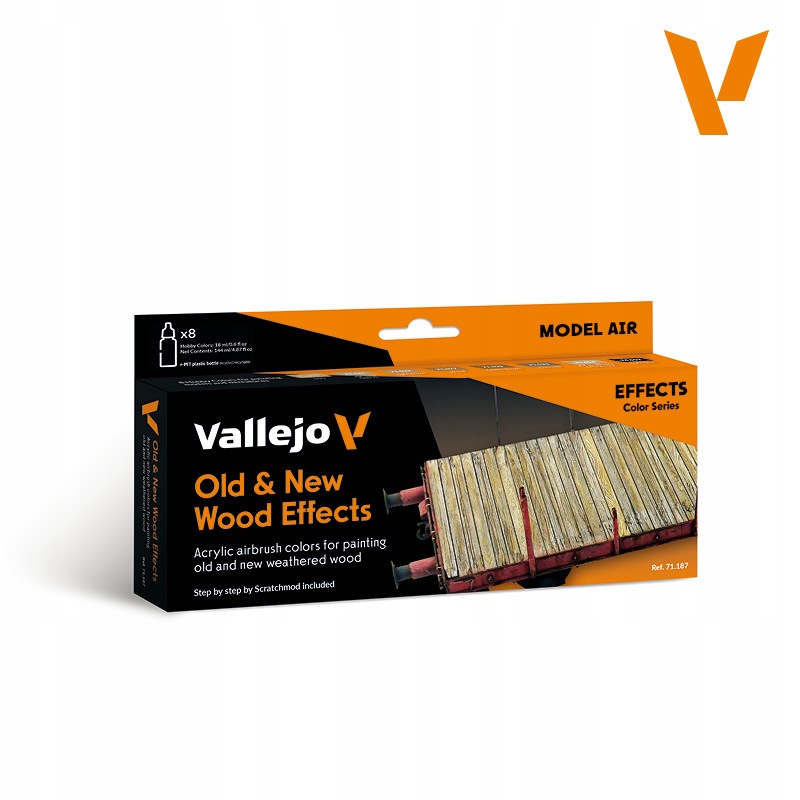 Sada barev Old & New Wood Effects 8x18 ml Vallejo 71187