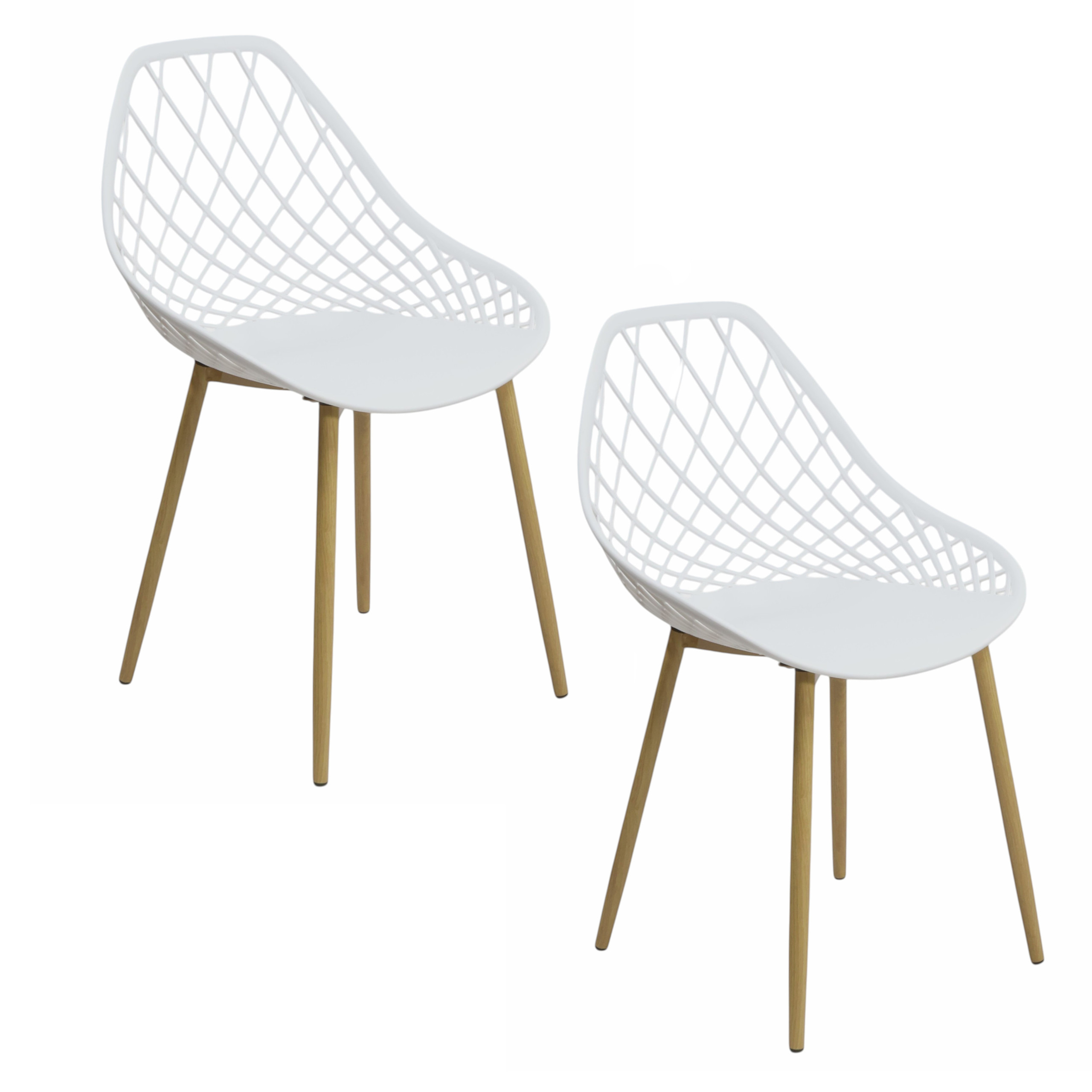 Skandinávské perforované křeslo Loft Bílé Moderní křeslo do obývacího pokoje Kuchyně x2