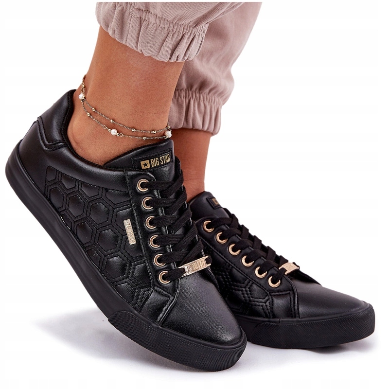 Dámské Nízké Tenisky Z Eko Kůže Big Star RR274323 Černé 41