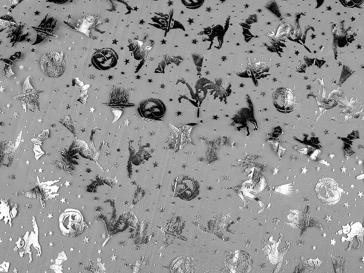 Organza s motivem "Halloween čarodějnice" 5m