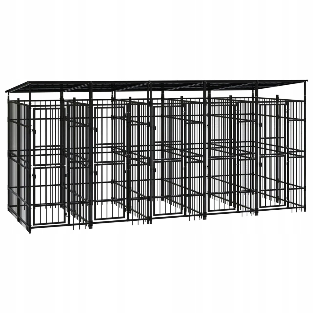 Levně Kotec pro psy se zastřešením, ocelová, 9,22 m²