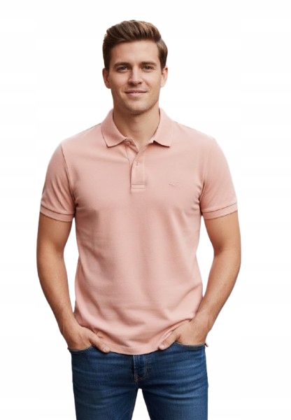 Polo tričko Abercrombie Hollister tričko M lososové