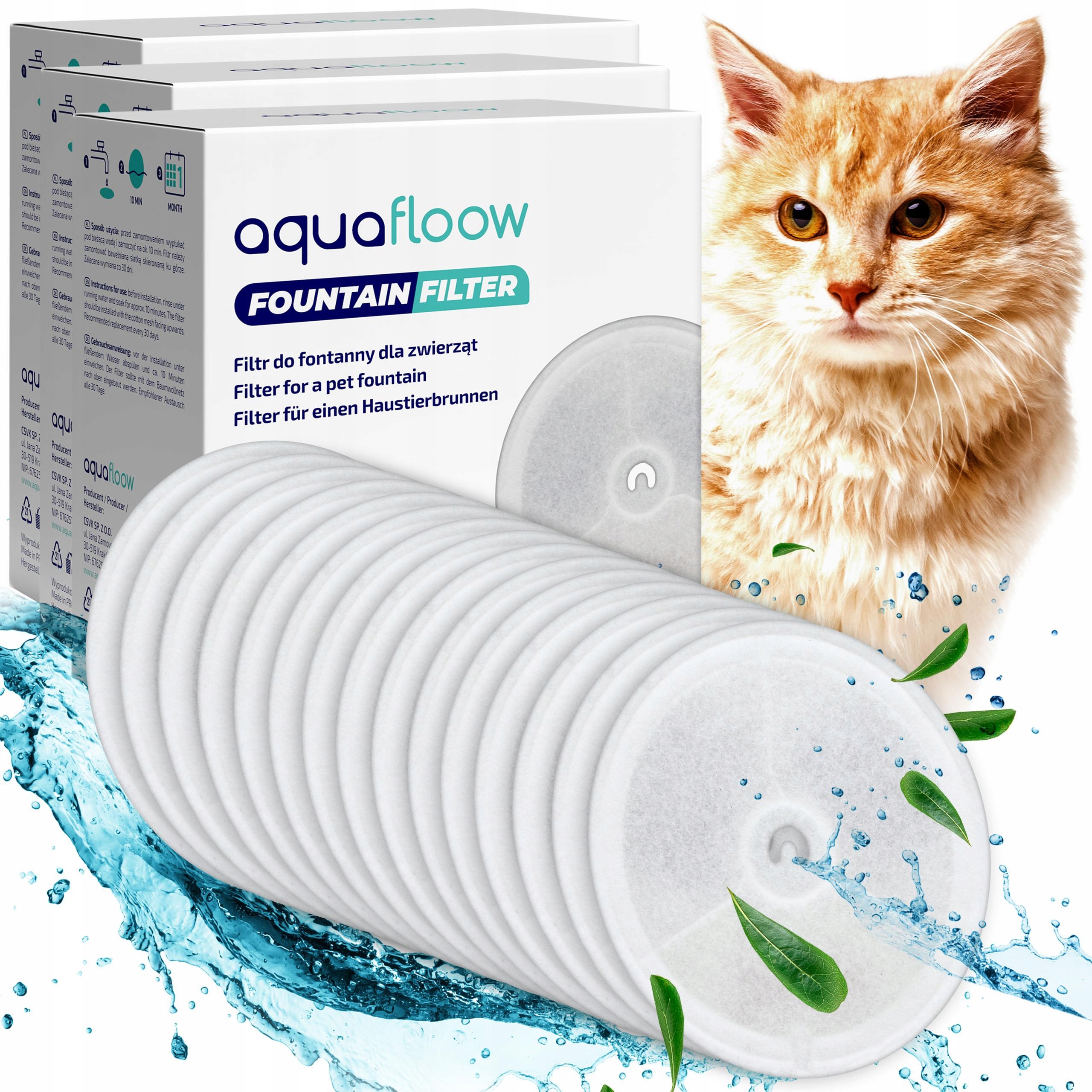Filtr Aquafloow do poidła fontanny Petkit Eversweet zestaw 15 sztuk