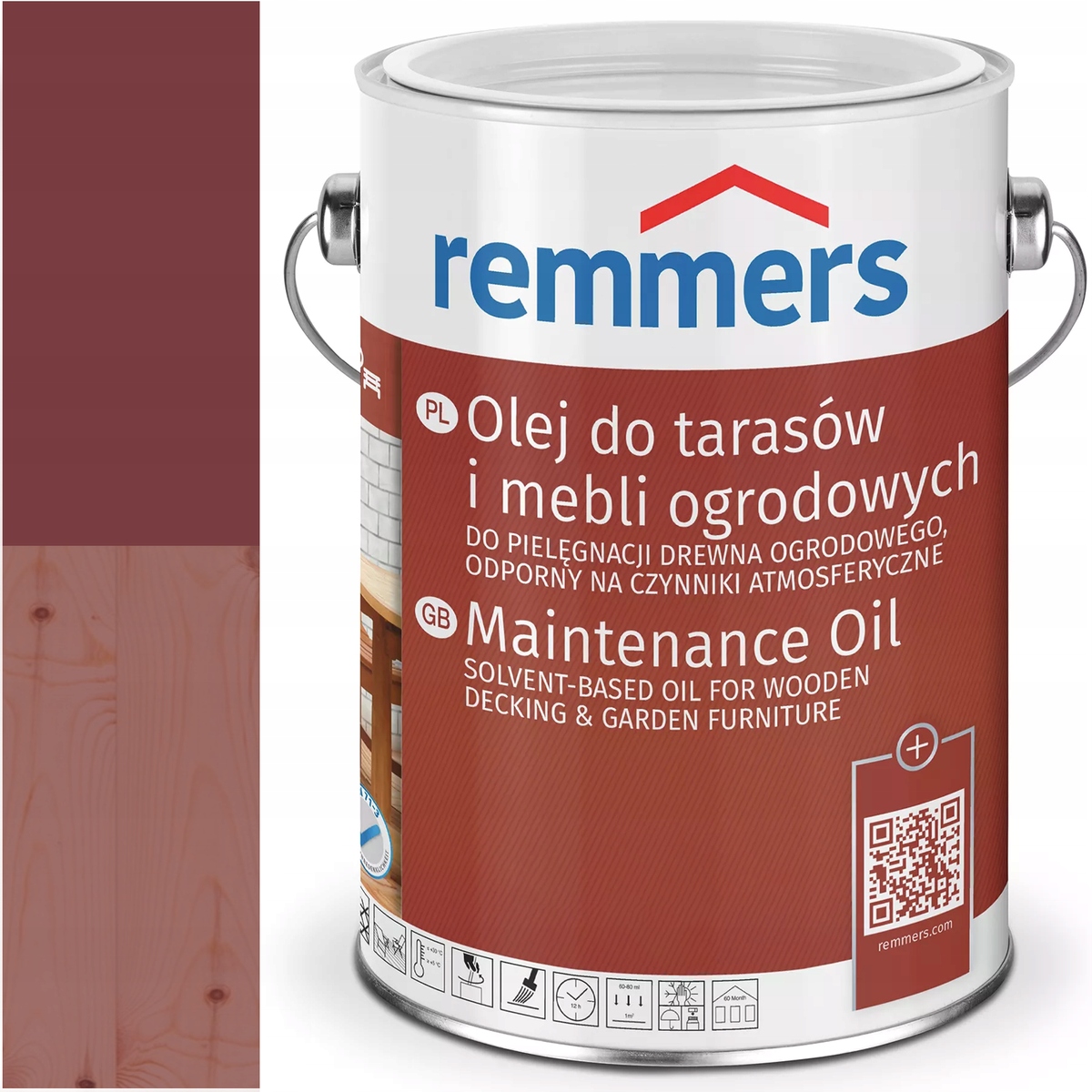 Remmers Pflege-ol olej na terasové desky Ral 3011 Třešňový 2,5L