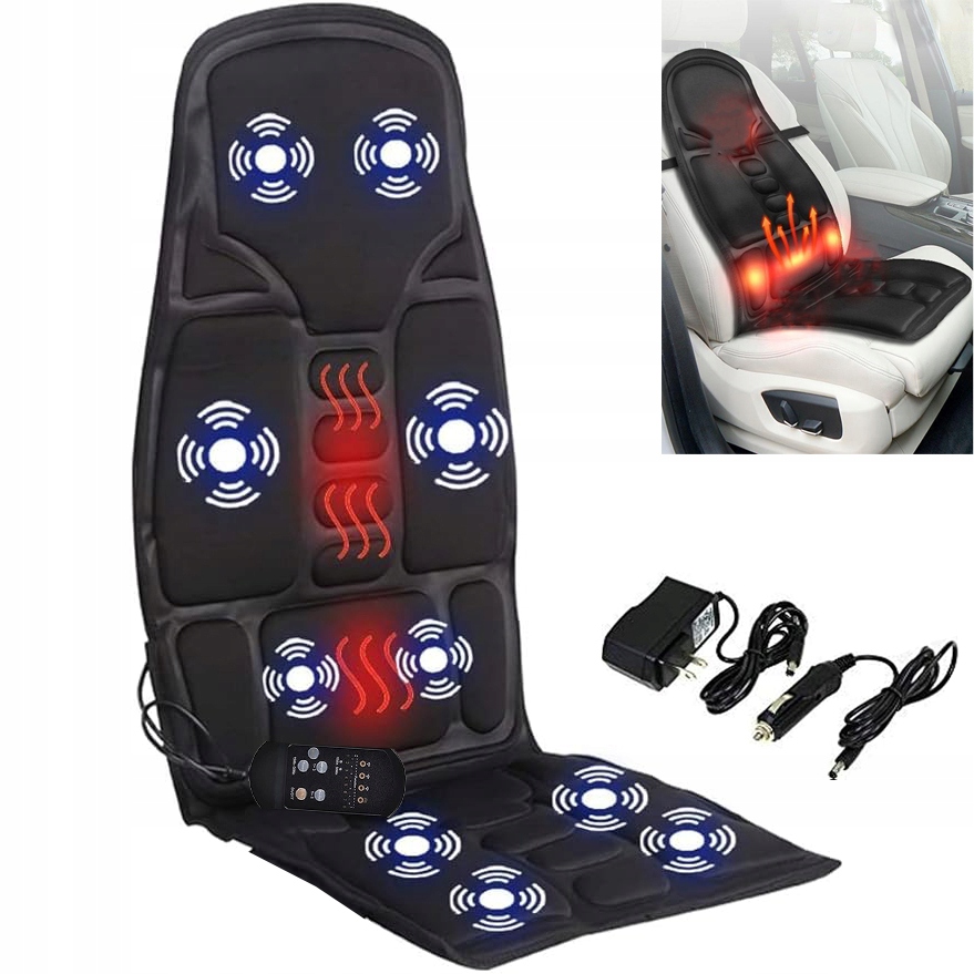 Vyhřívaná Podložka Potah Sedadla Do Auta 12V S Dálkovým Ovládáním Černá