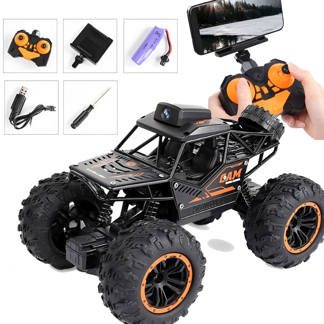 Samochód Zdalnie Sterowany Z Kamerą Wifi Auto Rc Metal Terenowy Akumulator