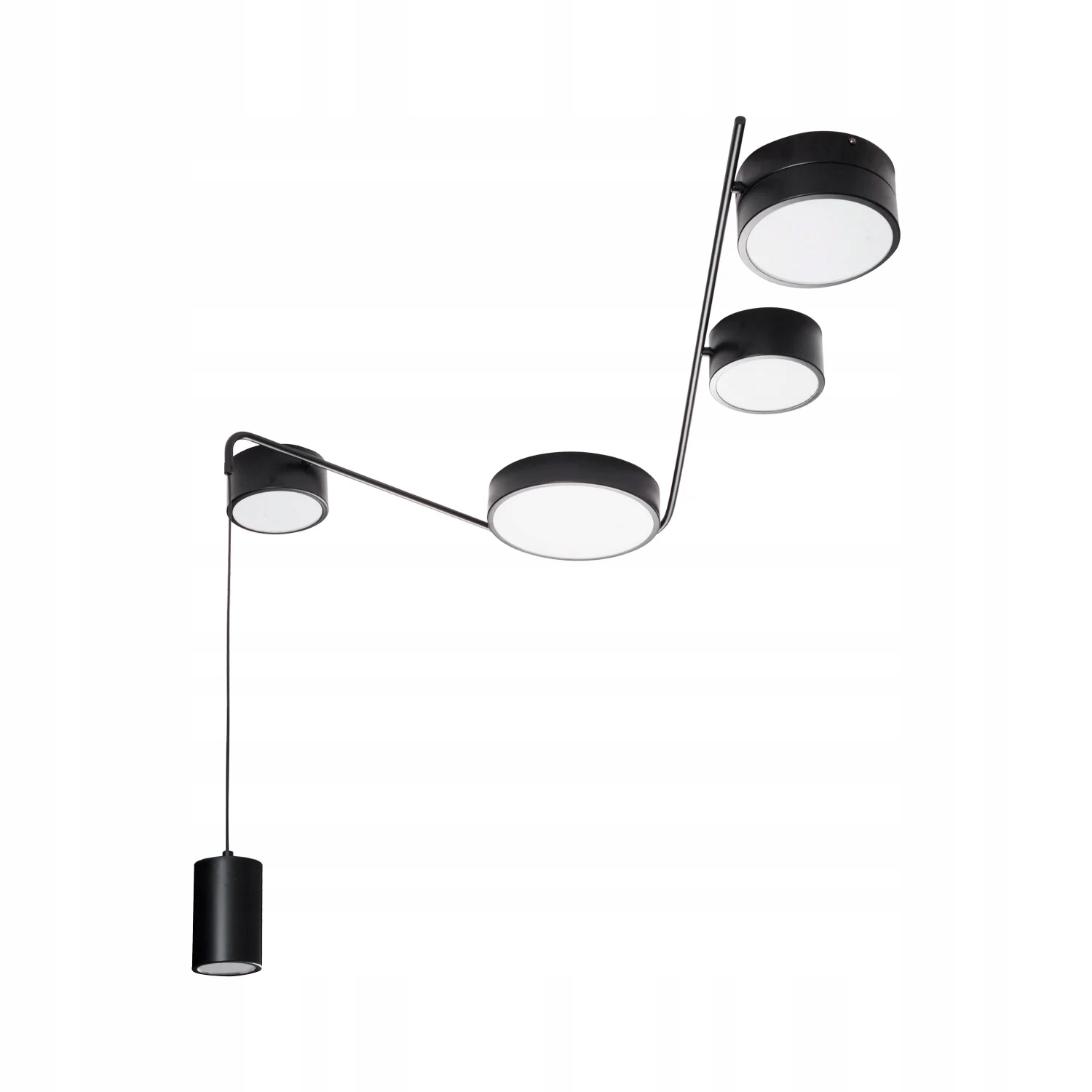 Maxlight Stropná a závesná lampa 32W Led Čierne trubice, 5 svetiel