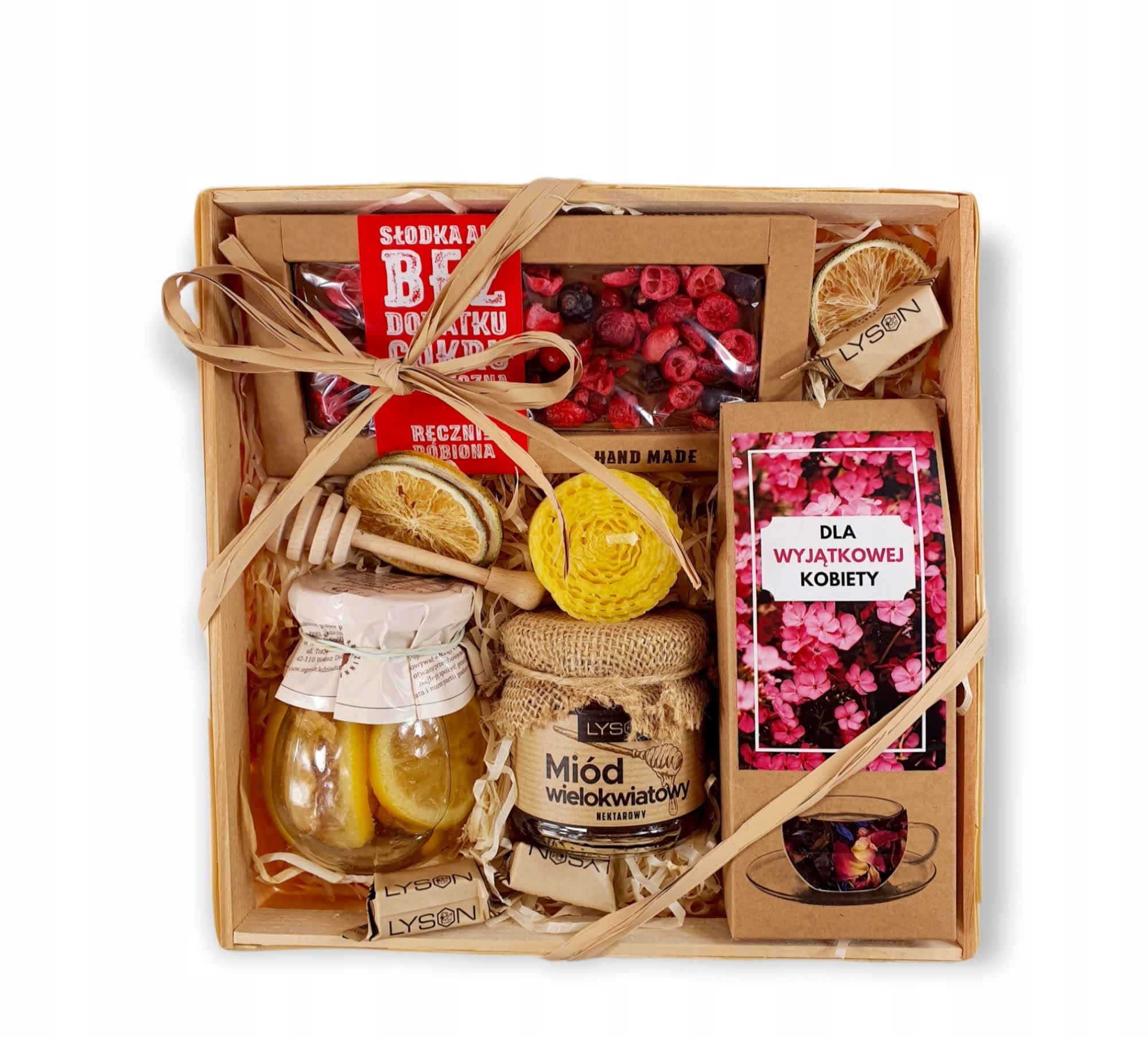 Kosz prezentowy miód czekolada Dla Kobiety