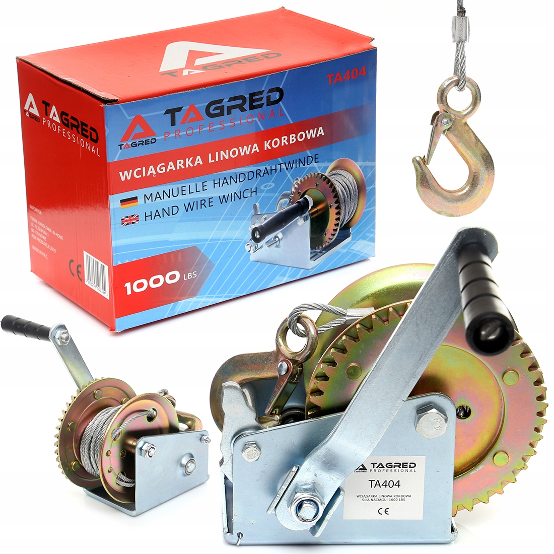 WCIĄGARKA WYCIĄGARKA KORBOWA LINOWA RĘCZNA 453 KG Marka Tagred