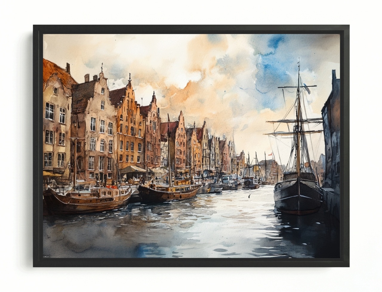 Obraz Rama American Box Gdaňsk Starověká Plachetnice Kanál Motława 80x60