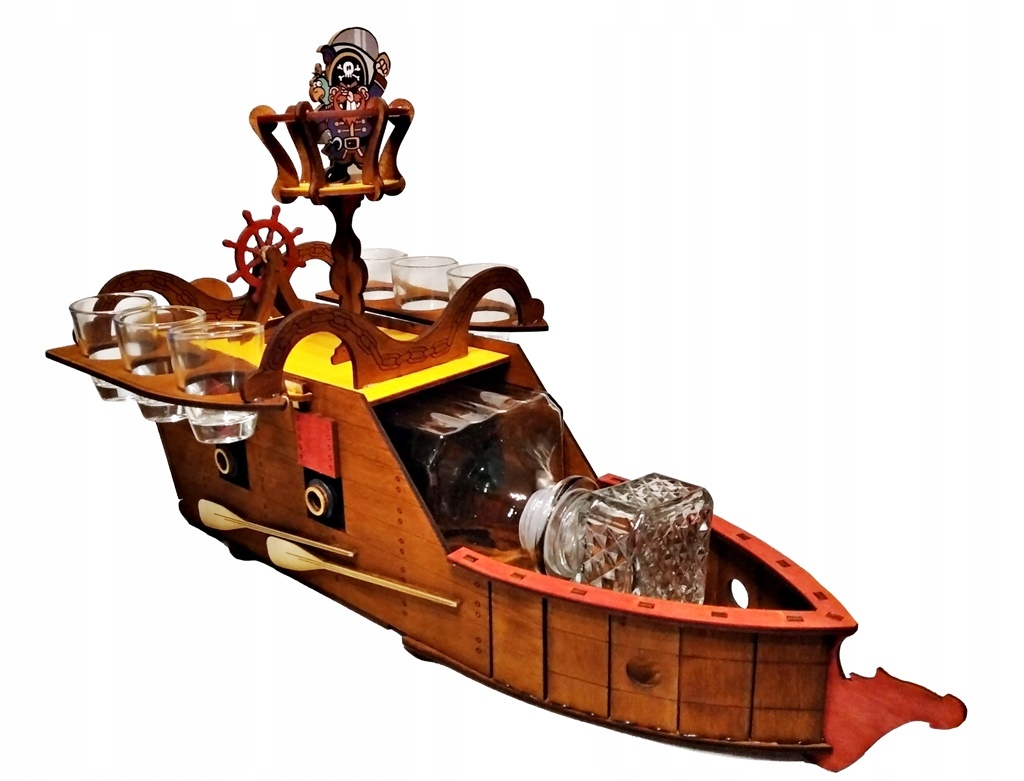 

Kieliszki karafka barek Statek Marynarza