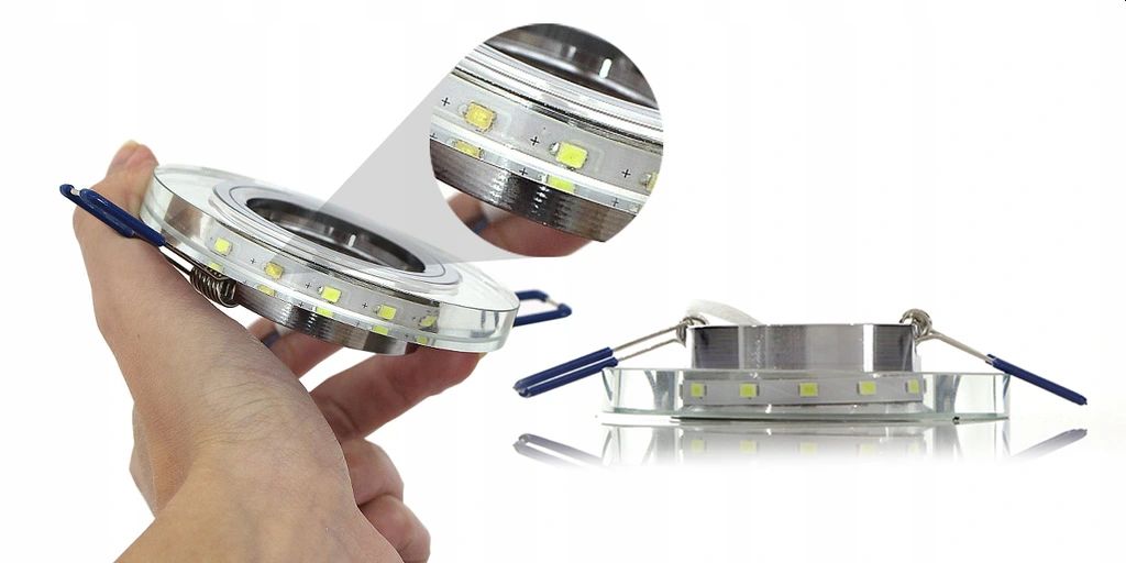 OPRAWKA HALOGEN 8x TAŚMA LED +PODWÓJNY WŁĄCZNIK Długość 9 cm