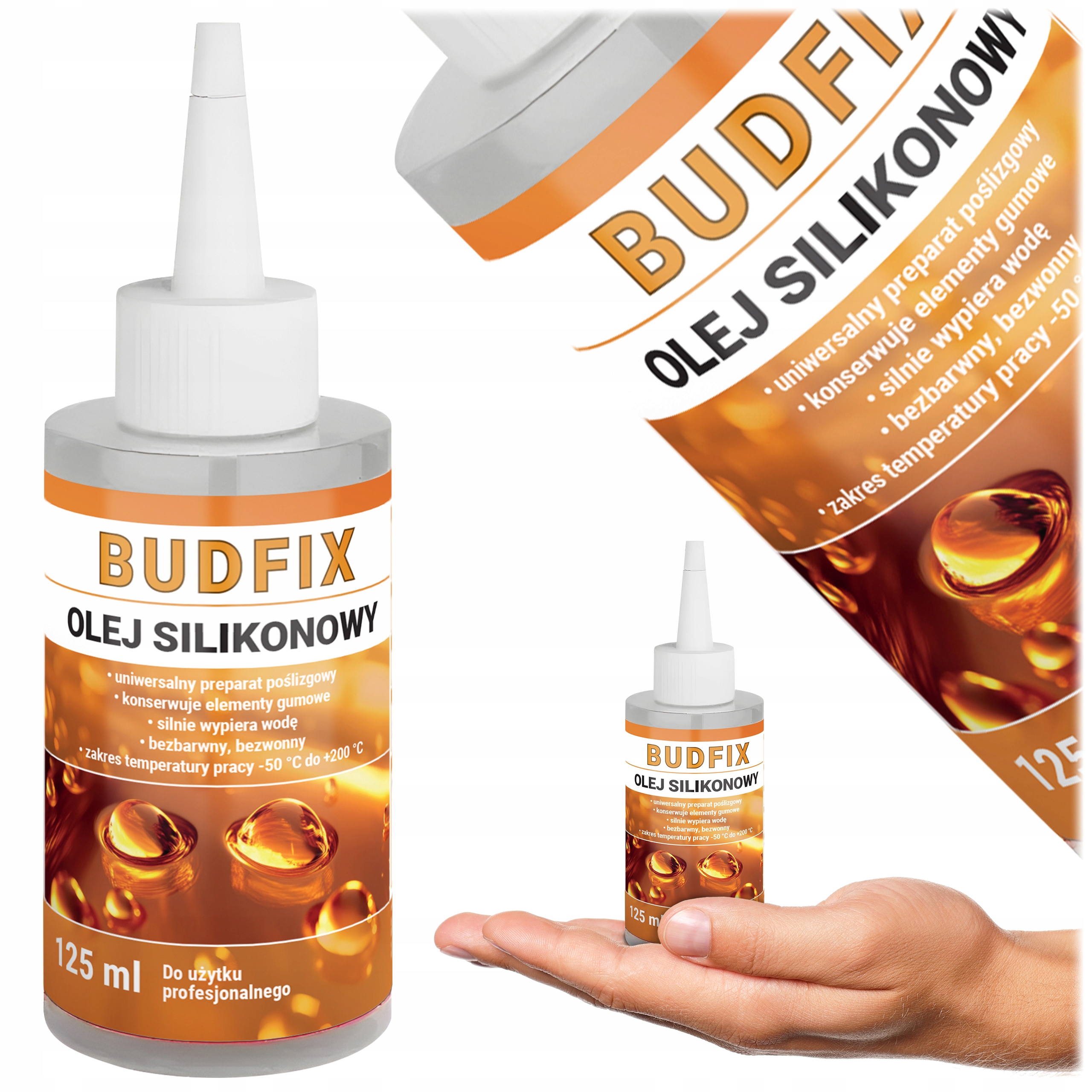 Olej Silikonowy Płynny do Uszczelek Bieżni Kłódek Zawiasów Gumy Szaf 125ml