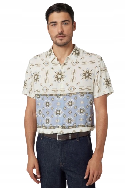 Guess Pánská Košile Casual Viskóza Krátký Rukáv Límeček L Gmc