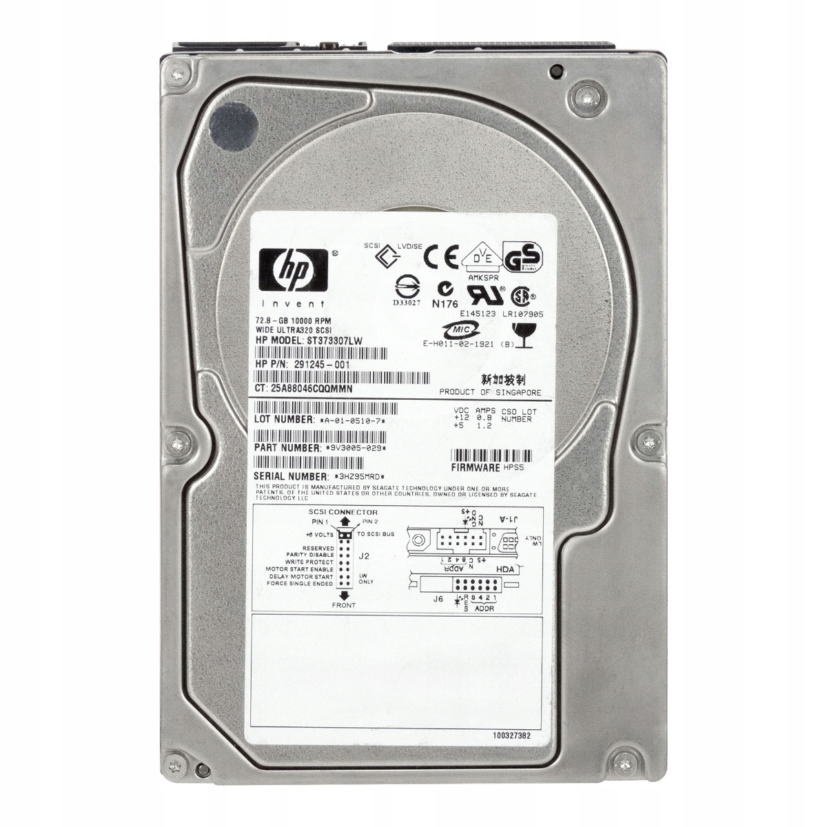 Hp 291245-001 72.8GB 10K 8MB Scsi U320 3.5'' ST373307LW