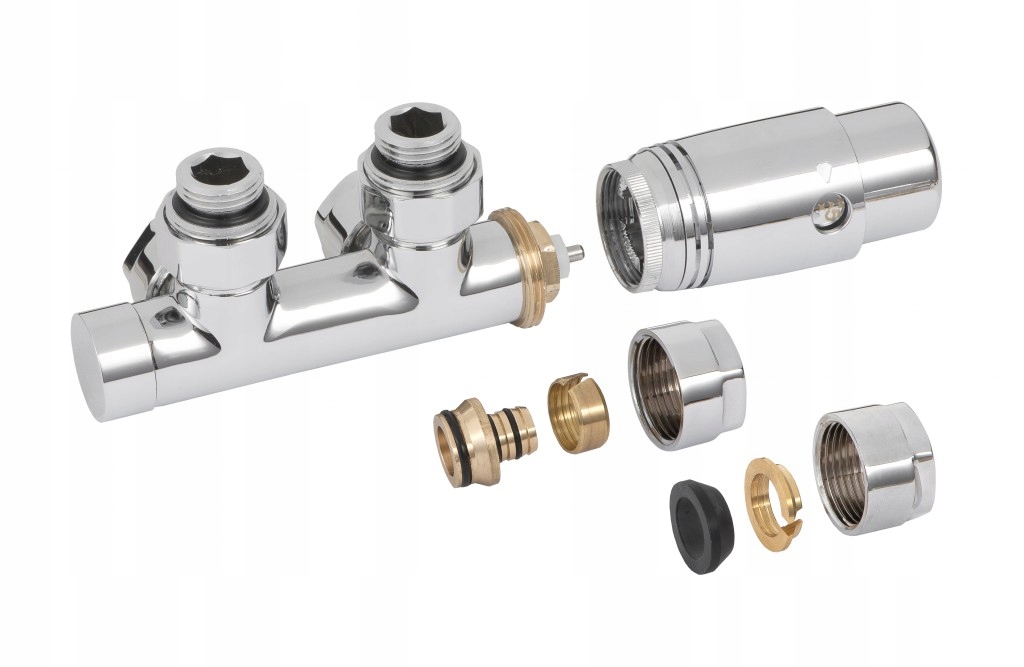 Sada termostatických ventilov typu Duoplex pre centrálne pripojenie k