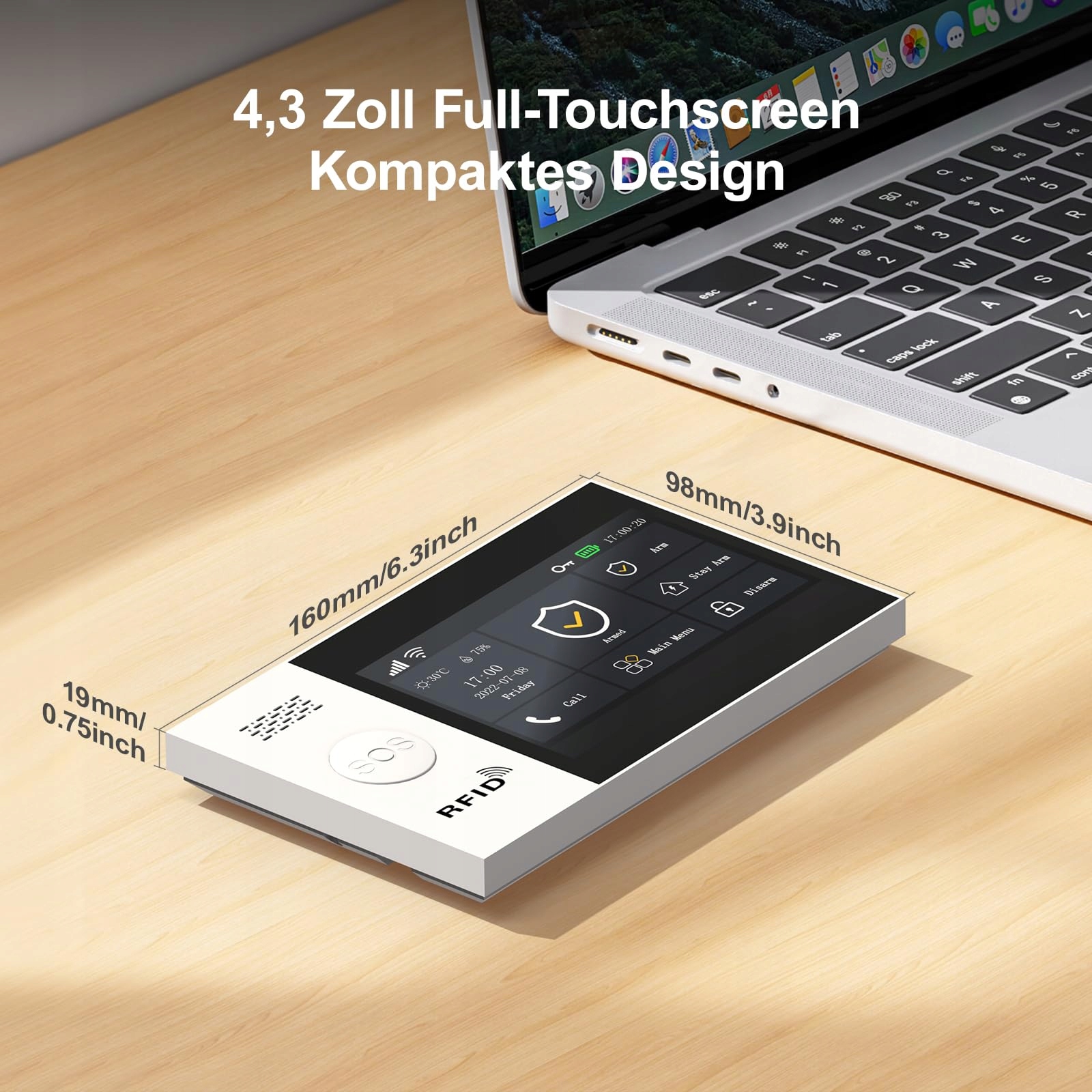LWOHSI System Alarmowy WiFi 4G z Kamerą Smart Home Ekran Dotykowy 4.3 Cala — miniatura 3