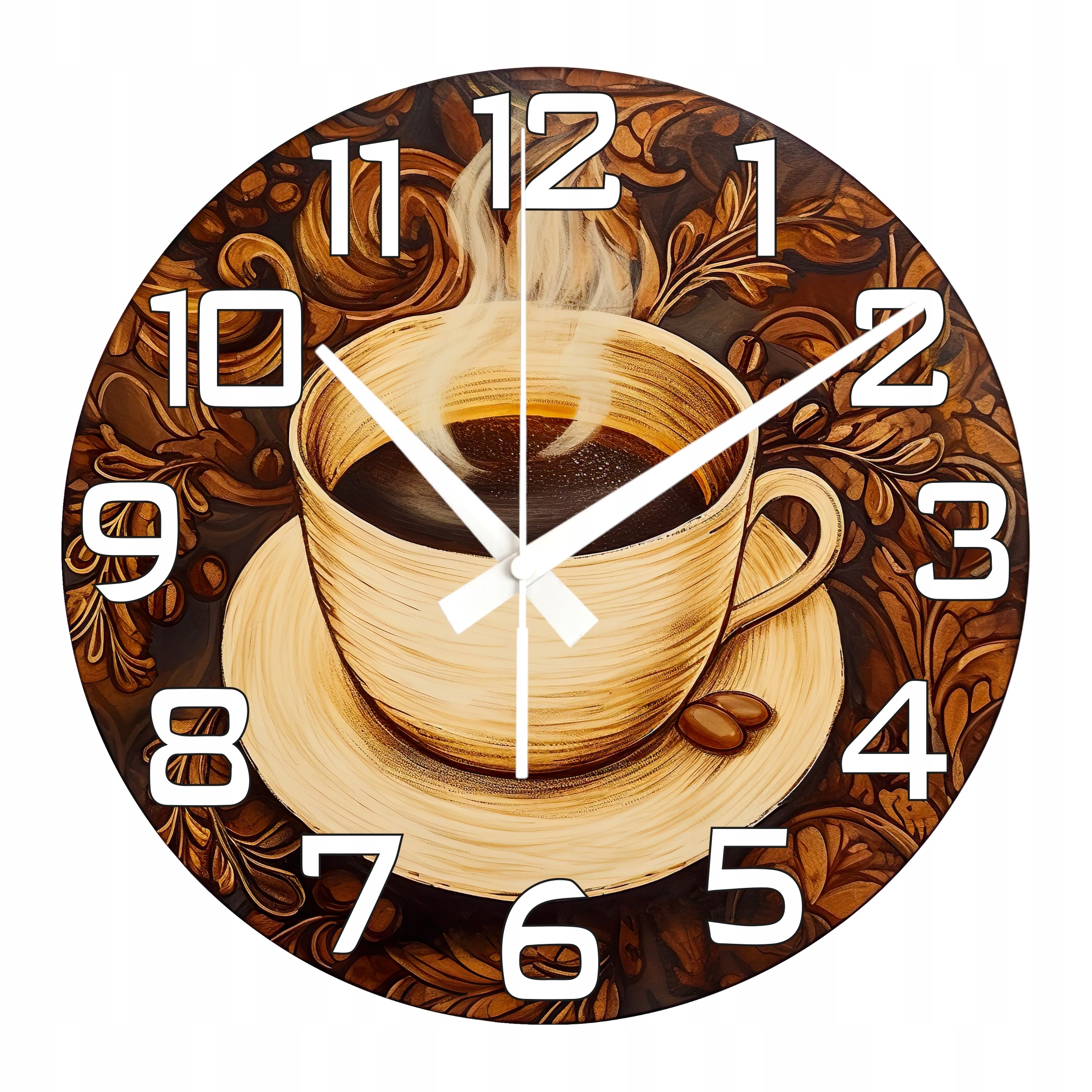 Dekoarční hodiny Káva S Zrny Krásný Dárek Velké Hodiny 45 cm